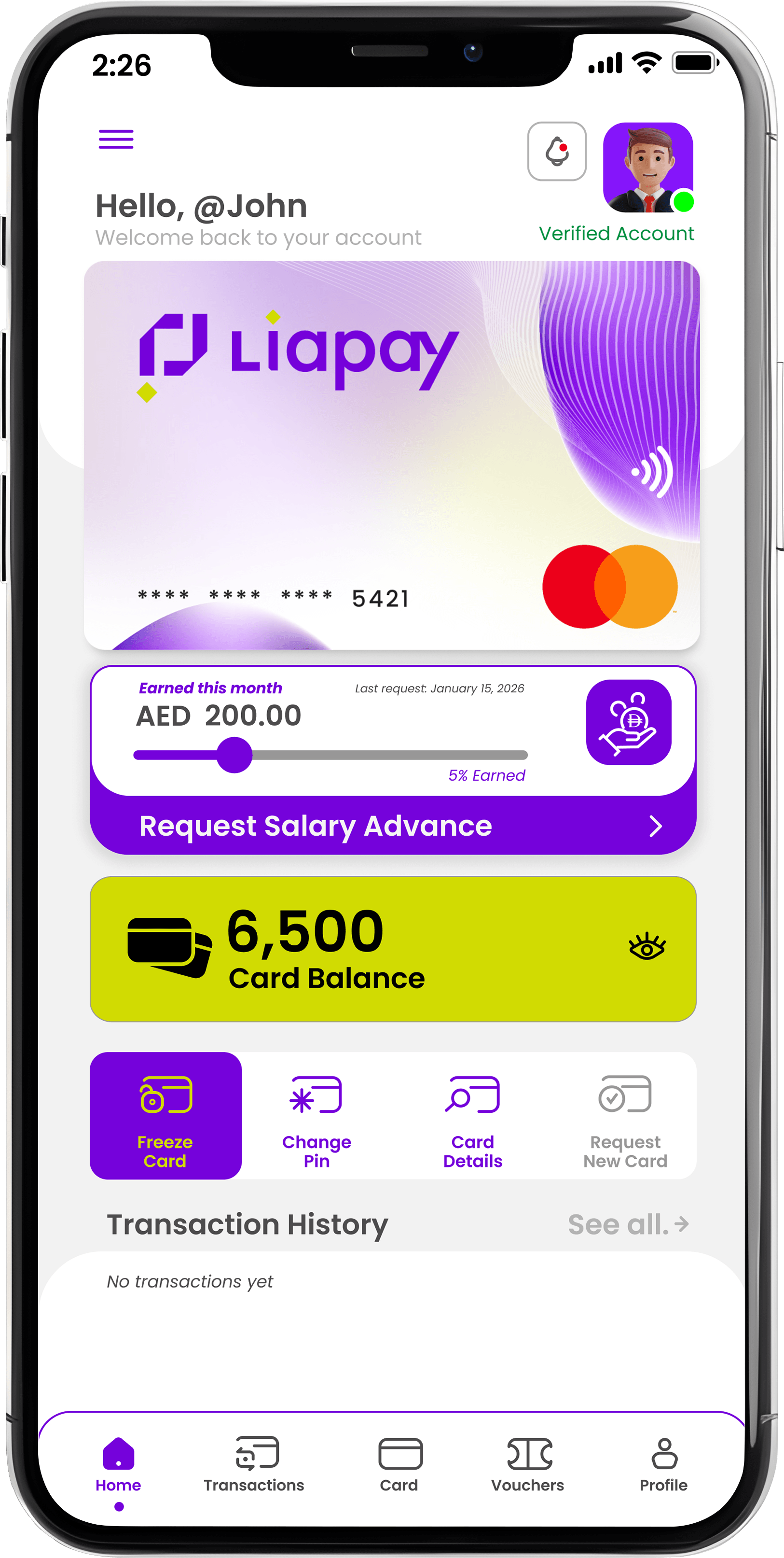 Step 01: Mohammed earns AED 15,000 per month. It’s the 15th of the month when, unexpectedly, his car breaks down, so he needs money fast!